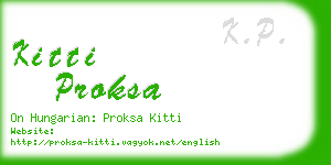 kitti proksa business card